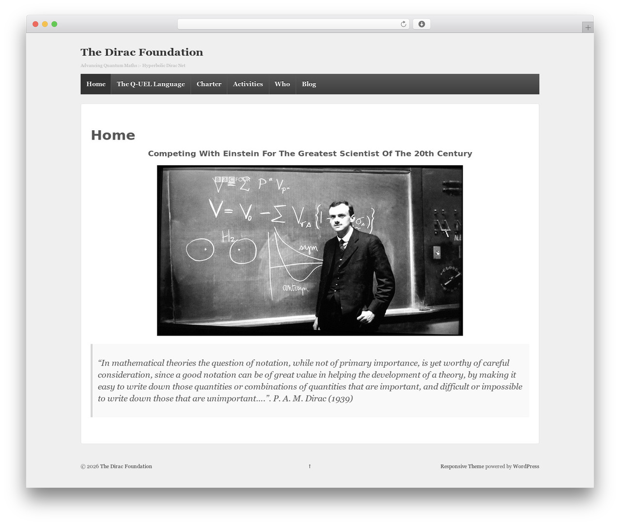 Responsive Pro WordPress theme - diracfoundation.org
