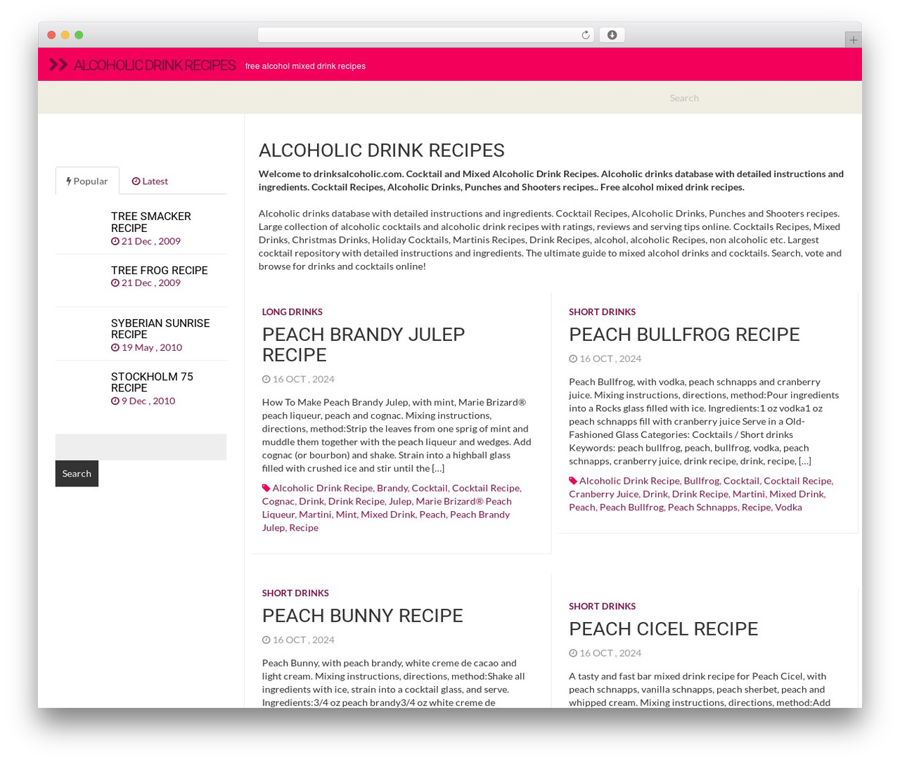 alcoholicdrinks2 WordPress theme - drinksalcoholic.com