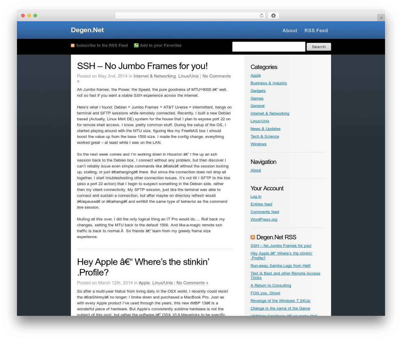 ColdBlue WordPress theme - degen.net