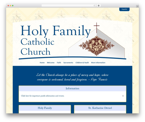 Divi WordPress theme - holyfamilyec.org