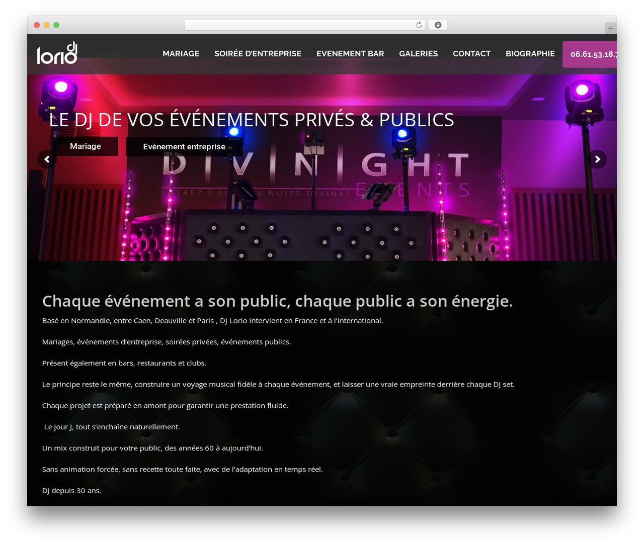 Eventory WordPress theme - djlorio.com