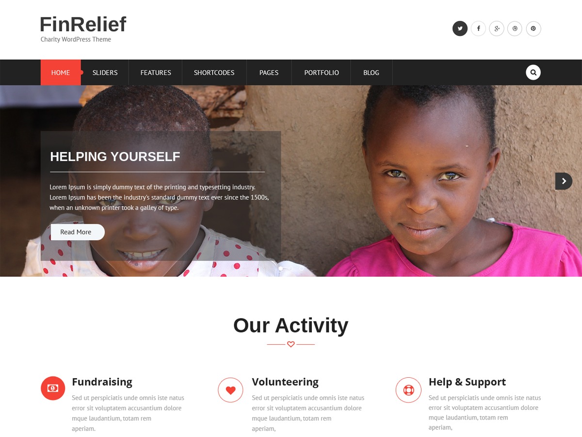 FinRelief WordPress template for business