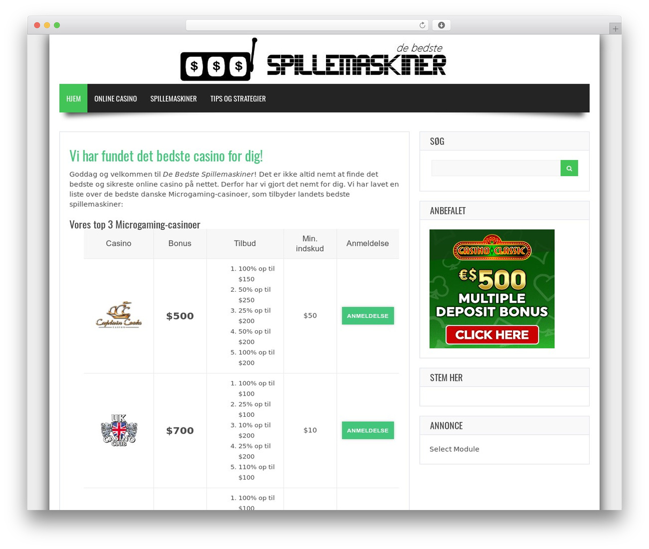 Gameleon WordPress gaming theme - debedstespillemaskiner.com
