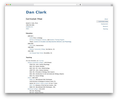 Infimum WordPress theme - danclark.me