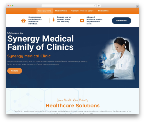 Medixi WordPress theme design - synergymedical.ca
