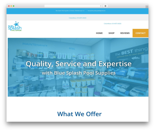 WordPress theme Pool Services - bluesplashpoolsupplies.com