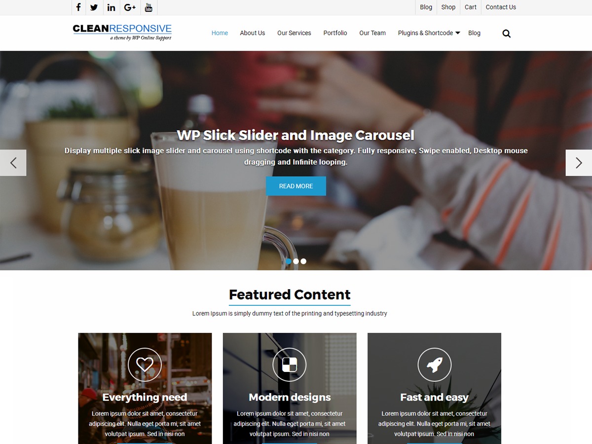 WordPress theme WPOS Clean Responsive by WP Online Support