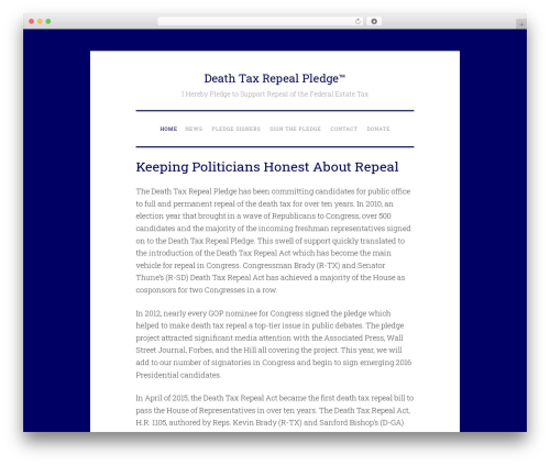 Penscratch WordPress website theme - deathtaxrepealpledge.org