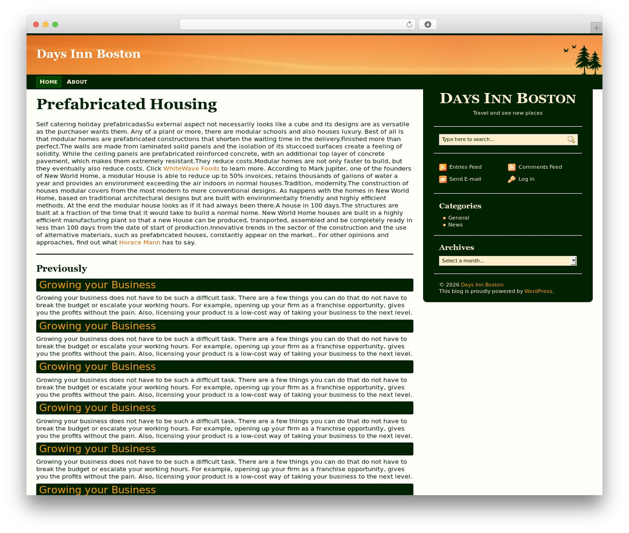 Sunset theme WordPress - daysinnboston.com Sunset theme WordPress - daysinnboston.com