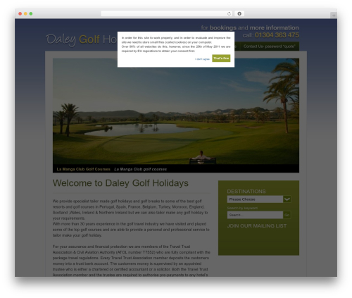Cookie Warning (cookie-warning) free WordPress plugin - daleygolfholidays.co.uk