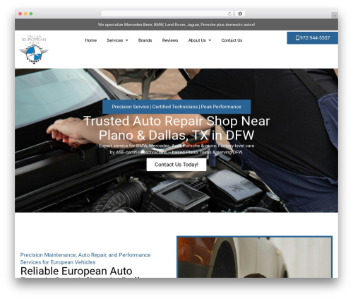 WebMediaFX Bootstrap 3 WordPress theme - dallaseuropeanauto.com
