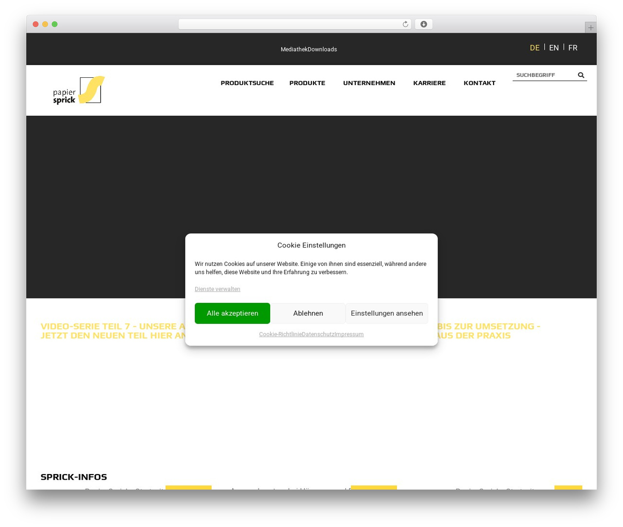 WordPress theme Hello Elementor - papier-sprick.de