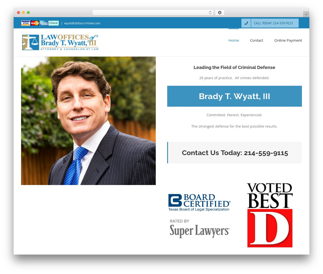 Avada best WordPress theme - dallascrimlaw.com