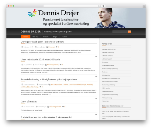 Black with Orange WordPress theme - dennisdrejer.dk