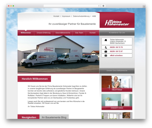 hohenester WordPress theme - fenster-hohenester.de