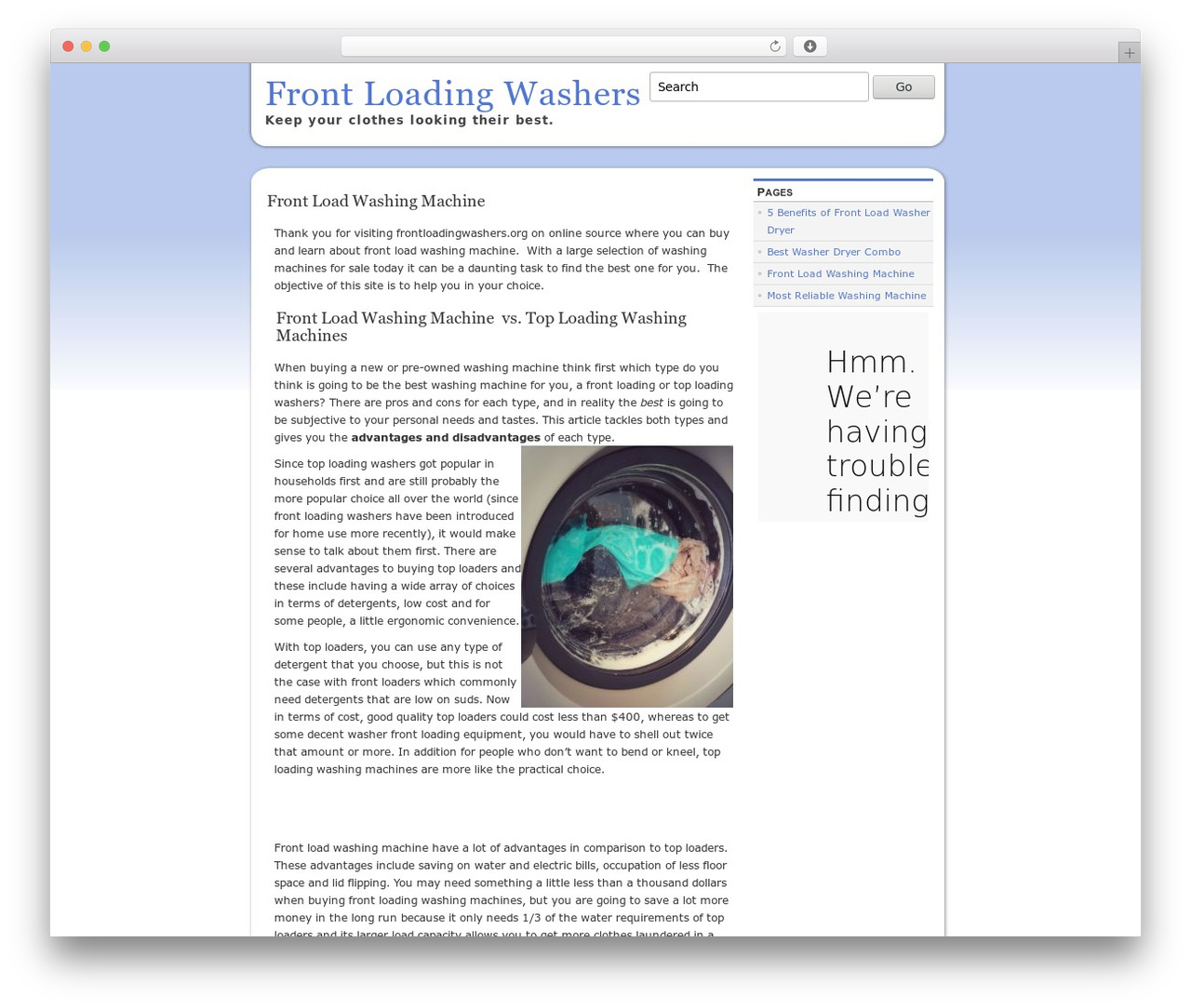 slight WordPress store theme - frontloadingwashers.org
