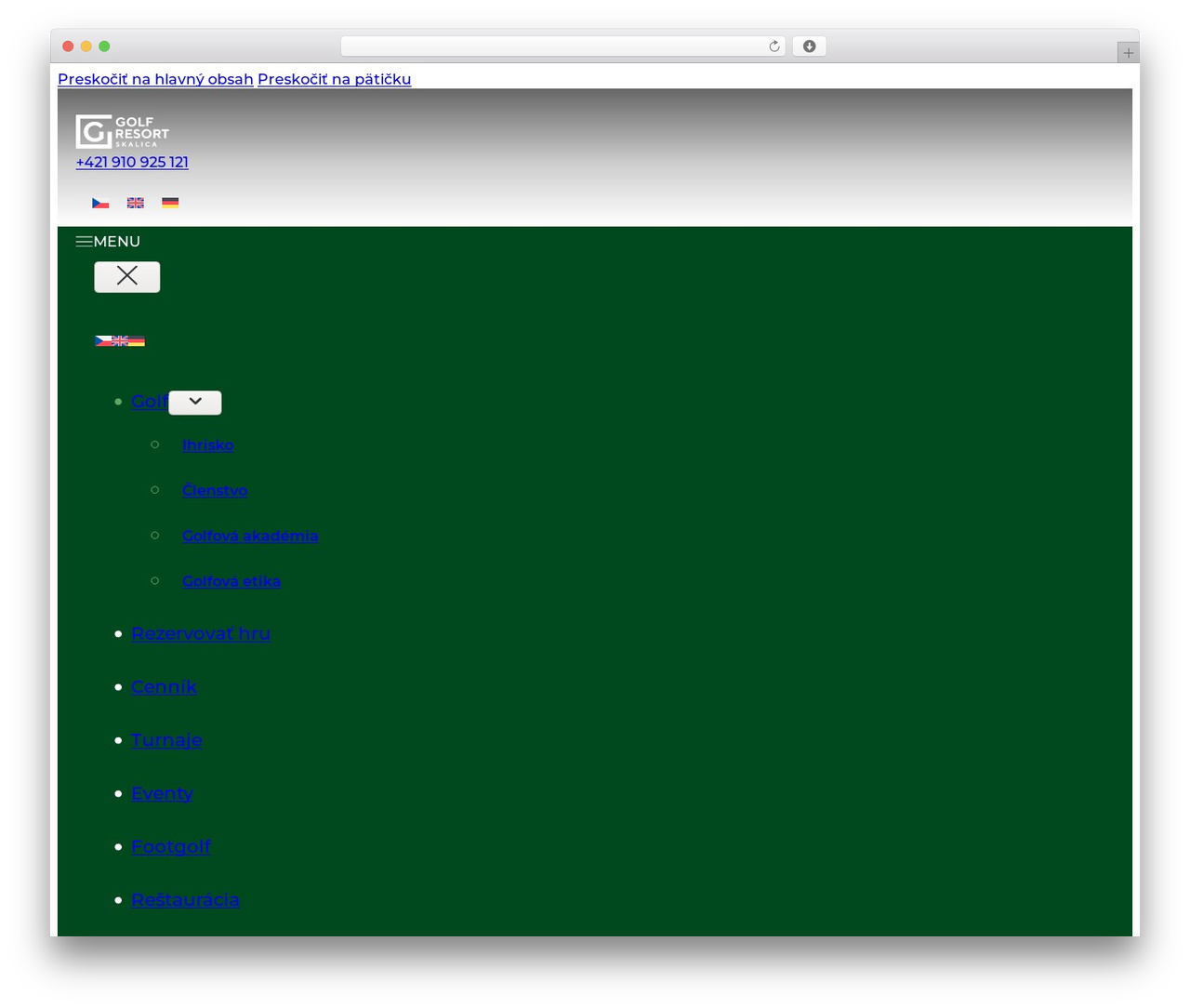 Theme WordPress Bricks - golfskalica.sk