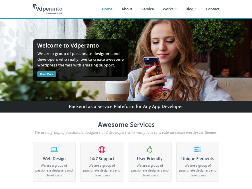 vdPeranto best free WordPress theme