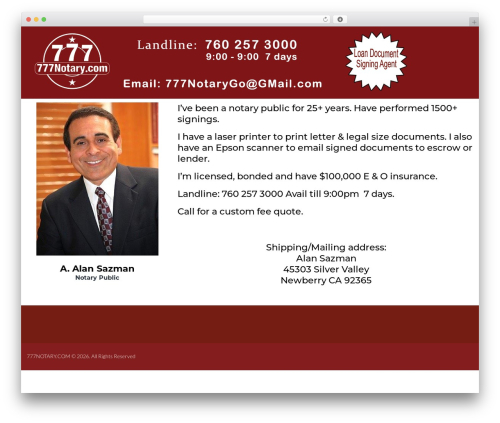 AichTwoOh WordPress theme - 777notary.com