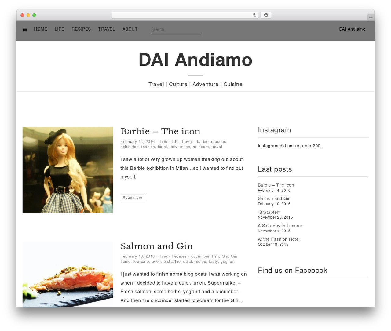 Elliot WordPress website theme - daiandiamo.net