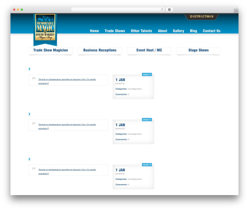 Halfscreen theme WordPress - davidharrismagic.com