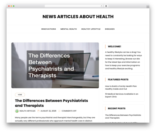 minimalblog best WordPress magazine theme - newsarticlesabouthealth.com