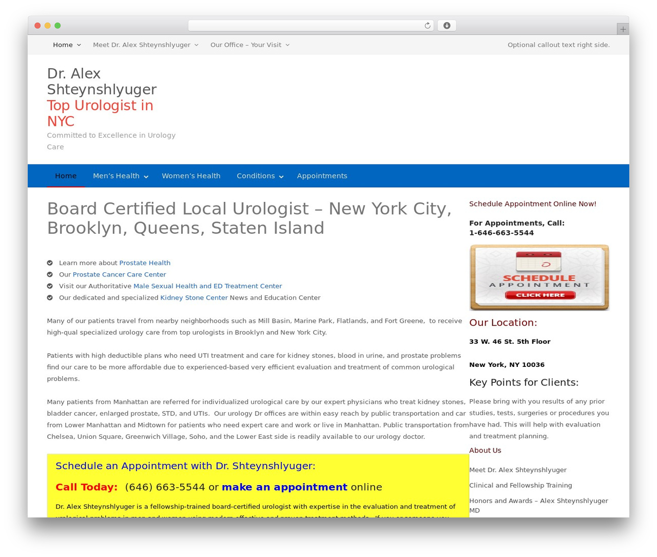 NewsPlus WordPress theme - dralexurology.com