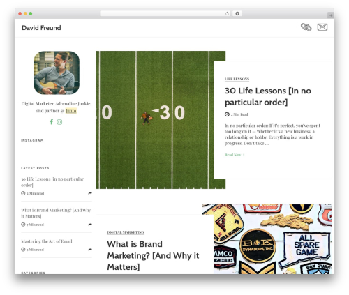 Alimo WordPress theme - davidjfreund.com