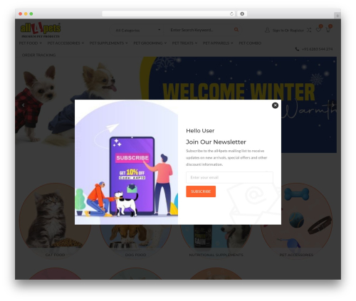 CiyaShop WordPress ecommerce theme - www.all4pets.in