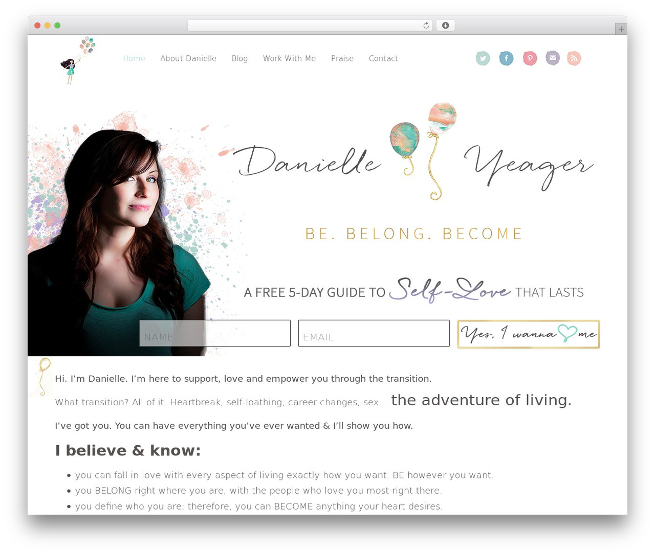 danielle best WordPress theme - danielleyeager.com
