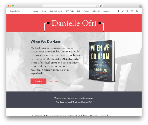 Danielle Ofri WordPress theme design - danielleofri.com