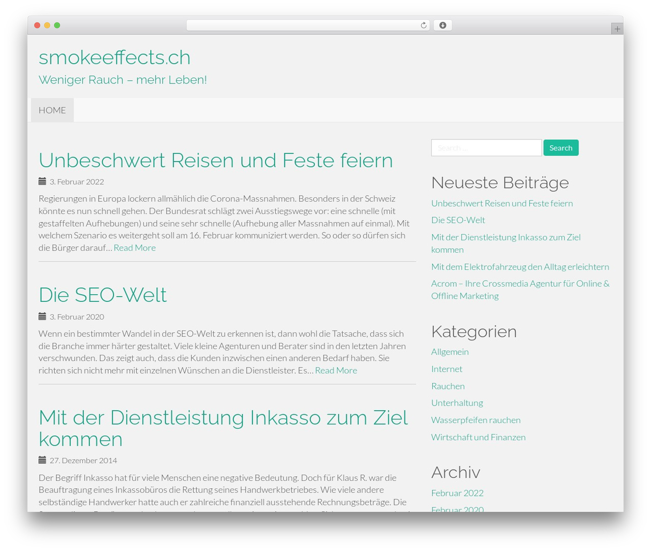 Flat Bootstrap WordPress theme - smokeeffects.ch