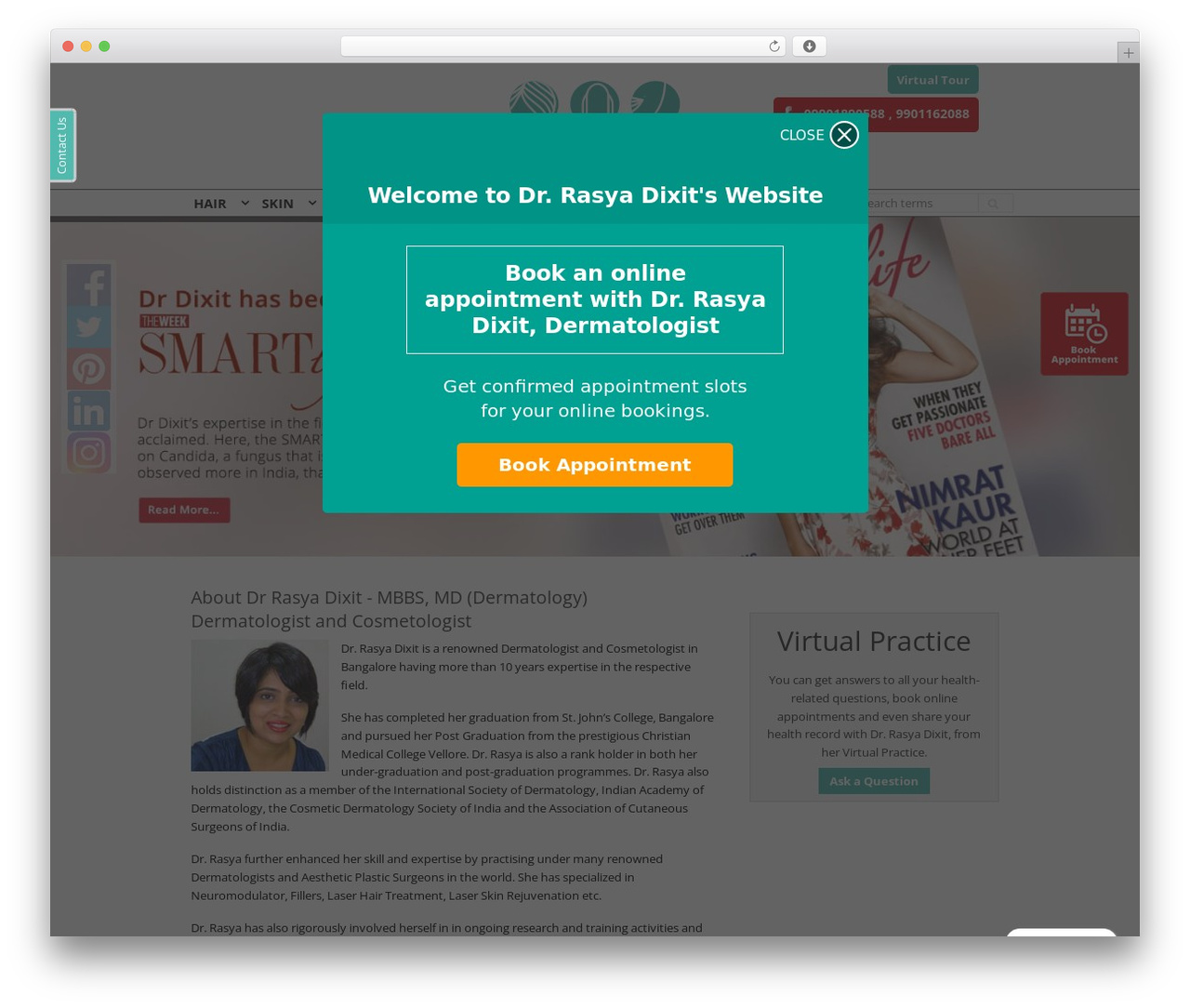 Medico theme WordPress - dermatologistinbangalore.com