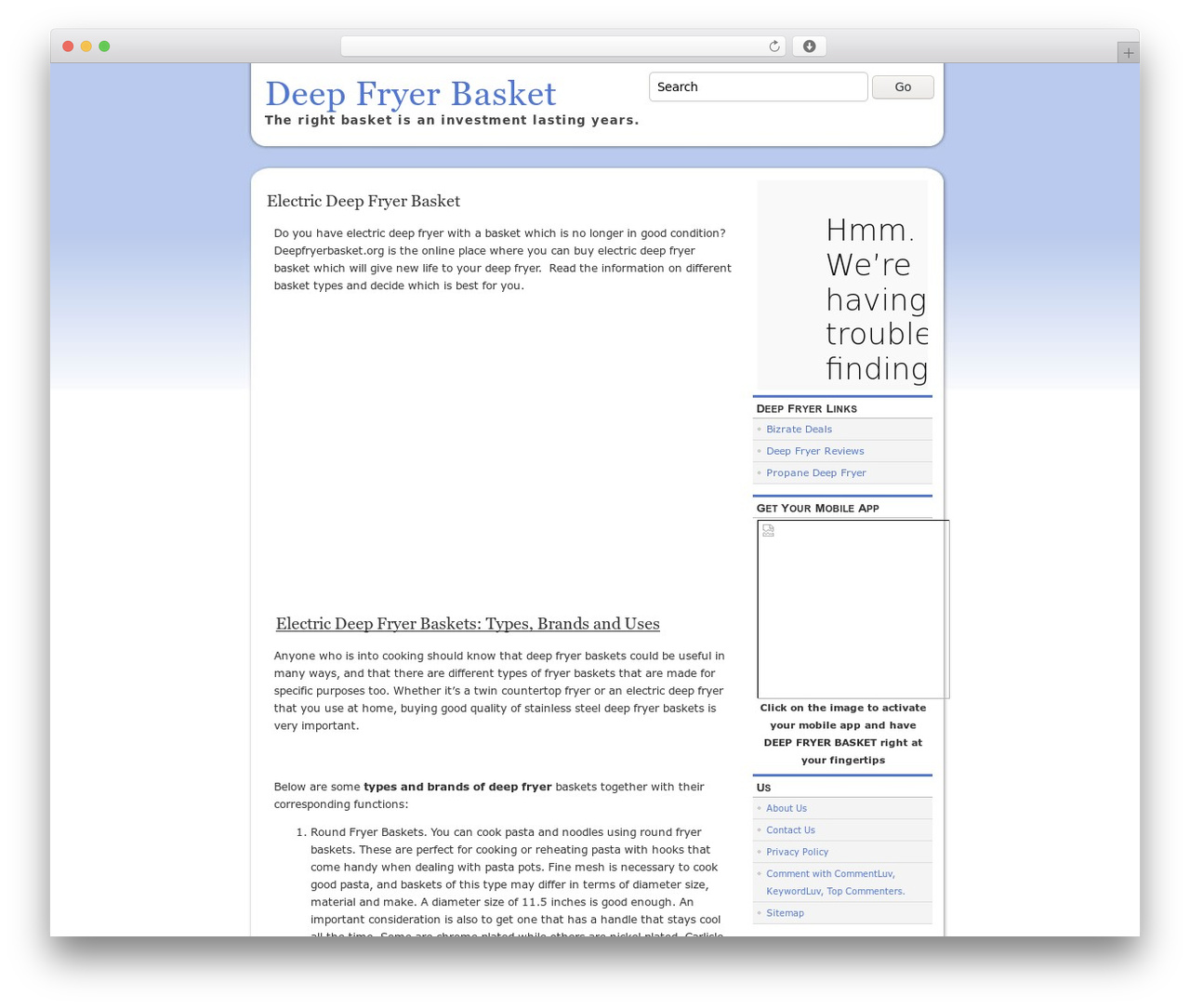 slight WordPress theme - deepfryerbasket.org