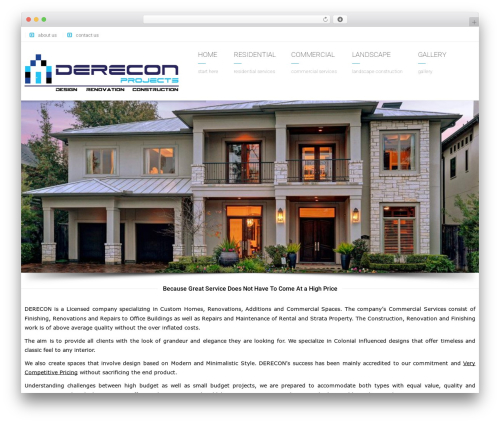 Arkitekt WP theme - dereconprojects.ca