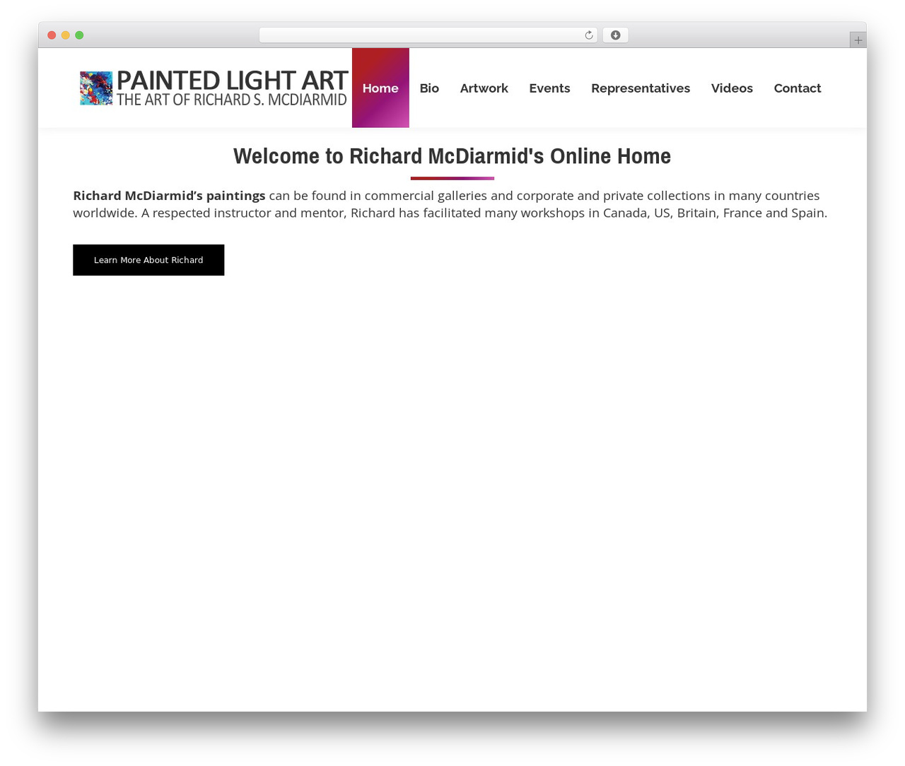 The7 WordPress theme - paintedlightart.com