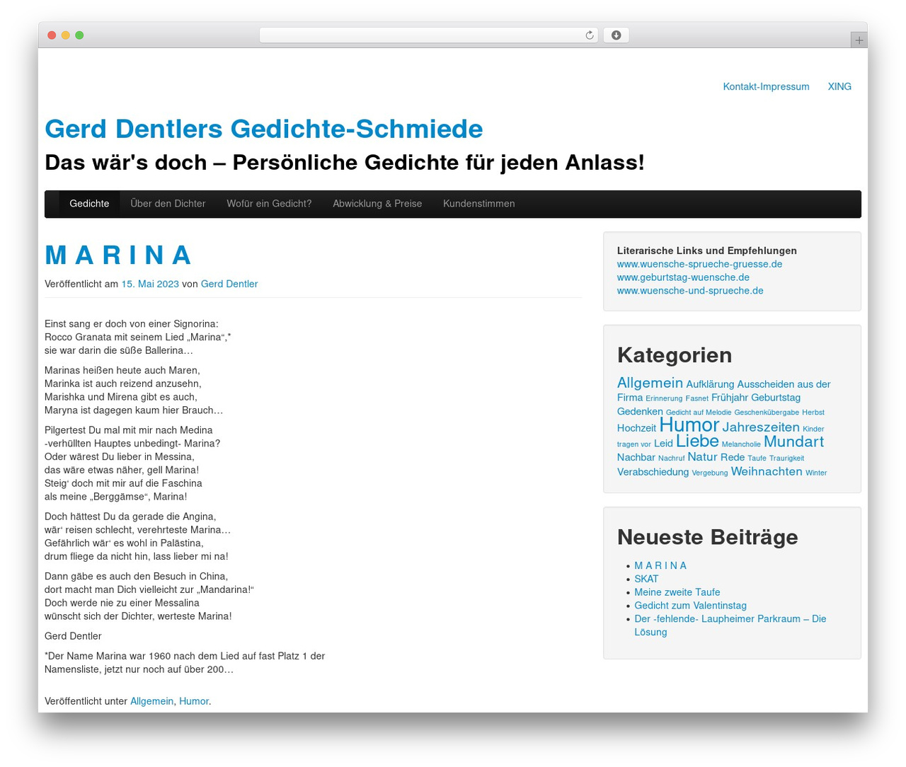 Theme WordPress The Bootstrap - dichter-dentler.de