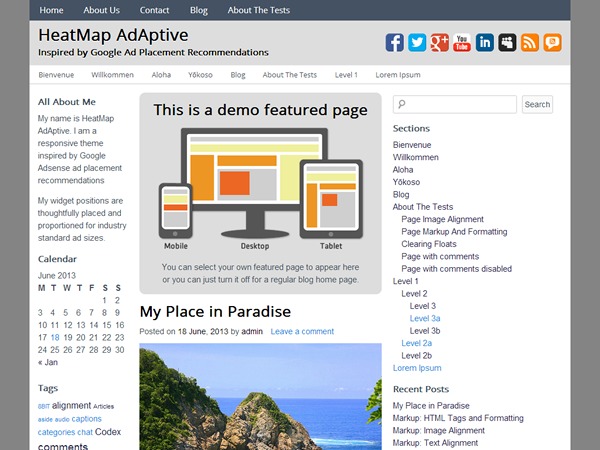 WordPress theme HeatMap AdAptive by HeatMap Theme