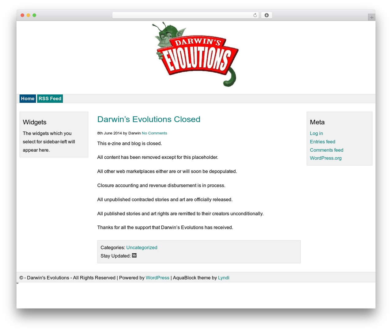 WordPress theme AquaBlock - darwinsevolutions.com