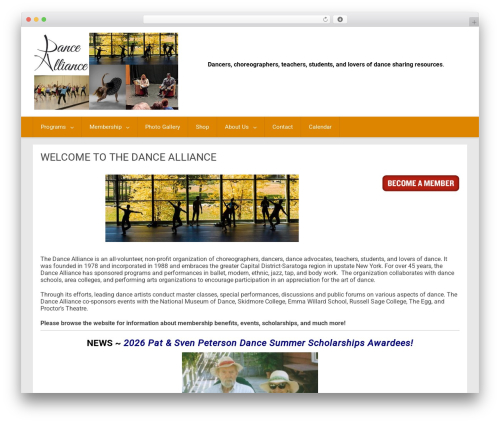 WordPress website theme RedWaves Lite - dancealliance.org