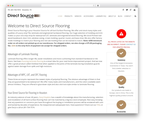 Accesspress Ray Pro WordPress theme - directsourceflooring.com