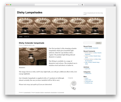 Best WordPress theme Twenty Ten - dishylamps.com
