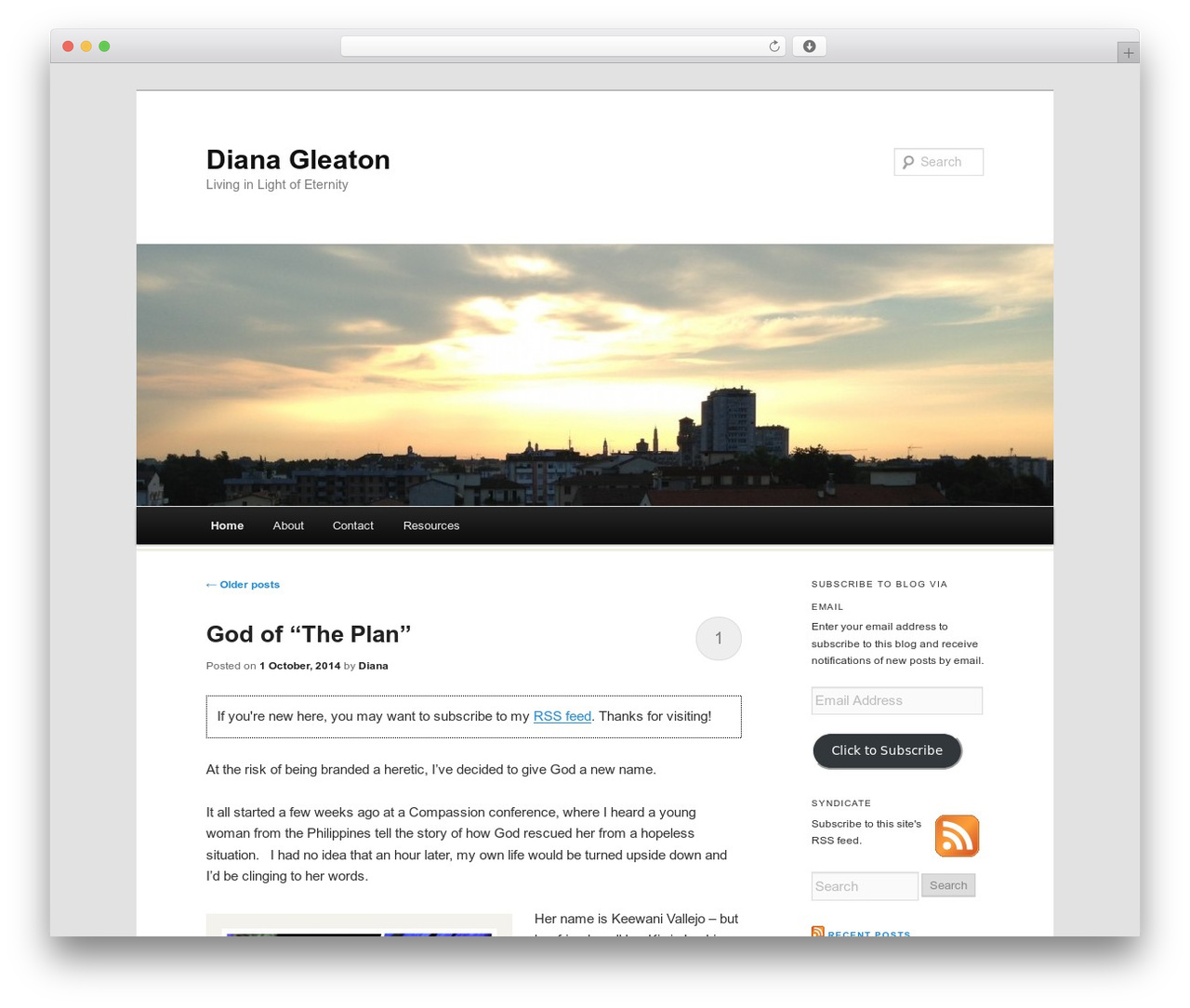 Duster theme WordPress - dianagleaton.com
