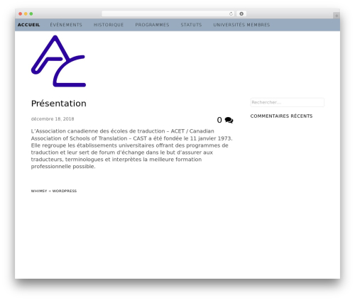 Whimsy Framework WordPress theme - acet-cast.ca