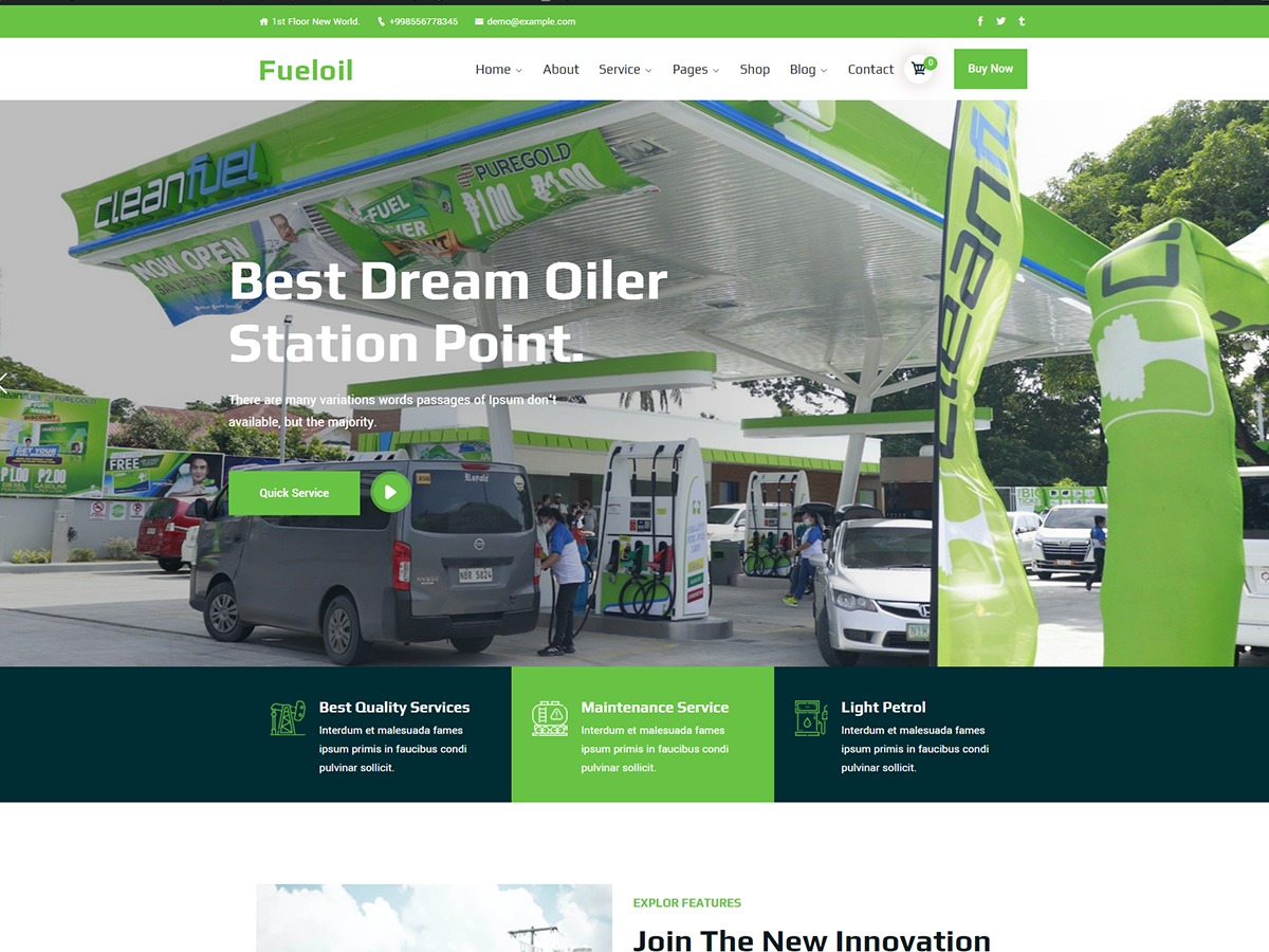 WordPress theme Fueloil by themexbd