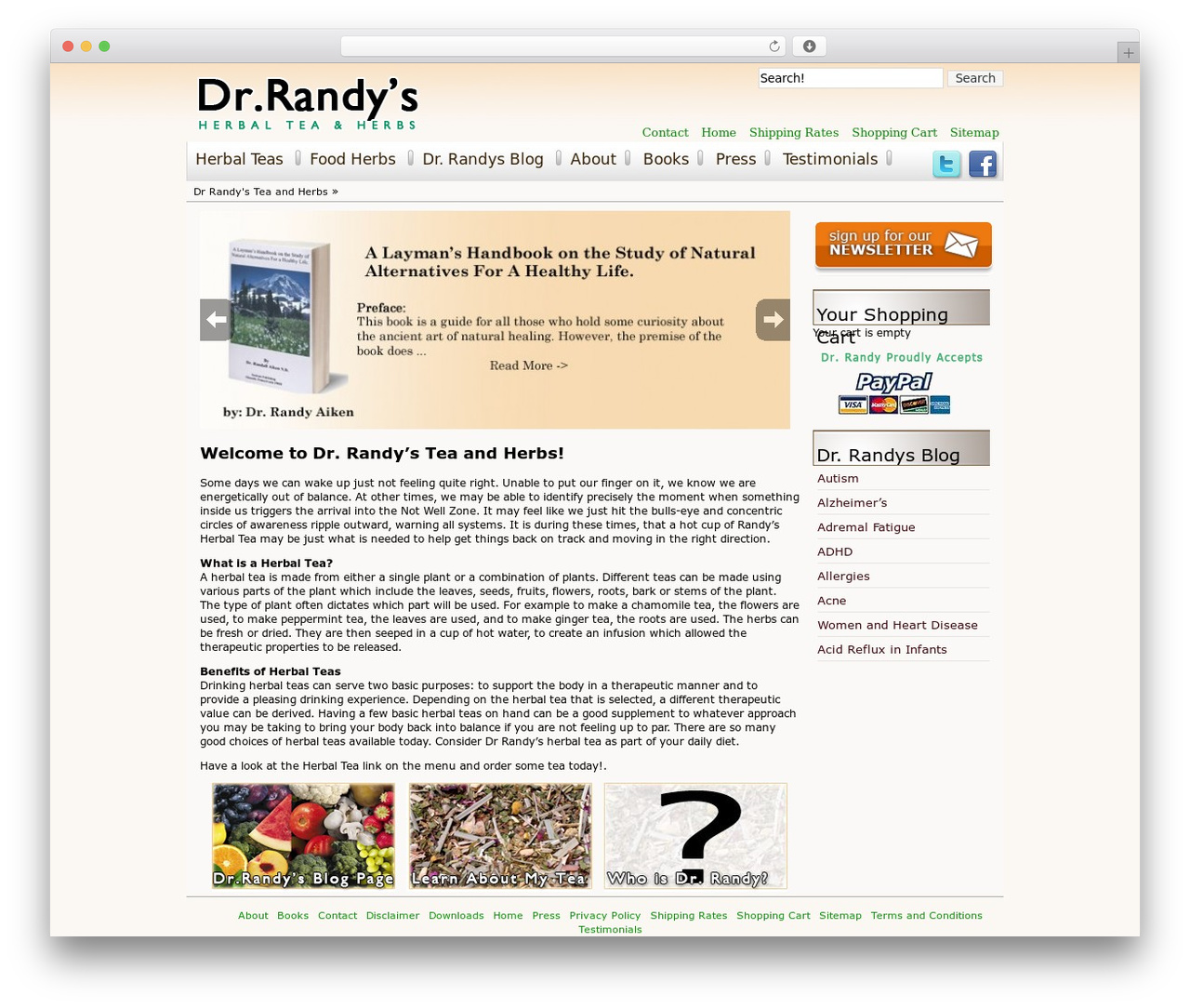 WordPress theme Randy's Tea 2.0 - drrandysteaandherbs.com