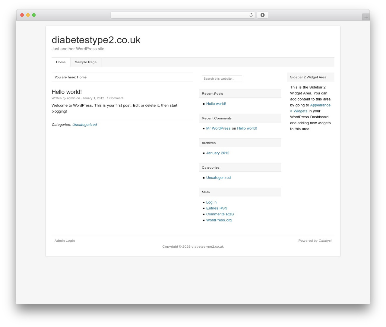 Catalyst WordPress theme - diabetestype2.co.uk