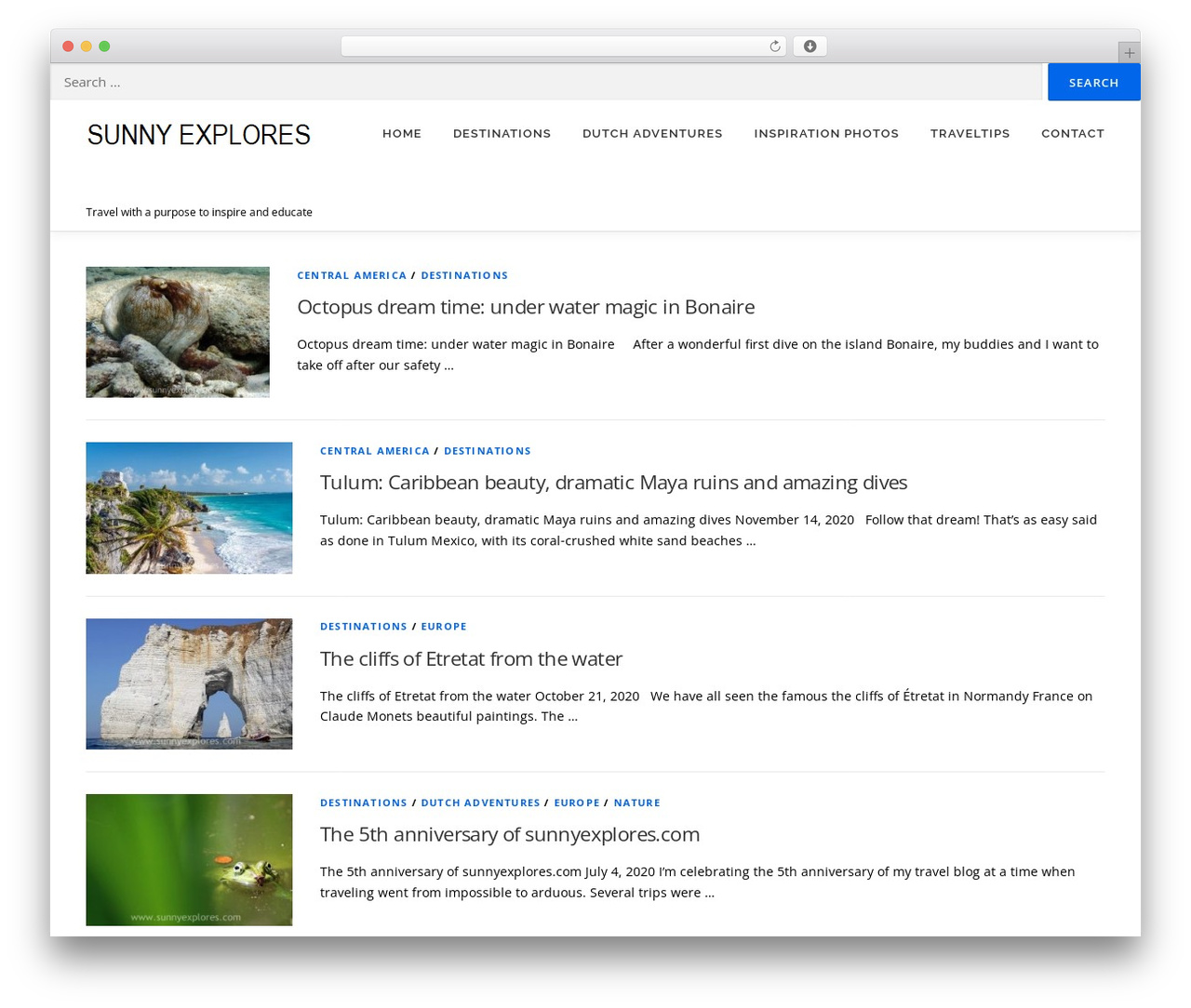 OnePress WordPress theme - sunnyexplores.com