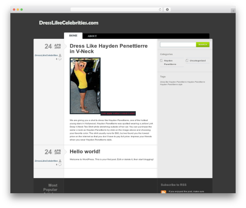 Typebased top WordPress theme - dresslikecelebrities.com
