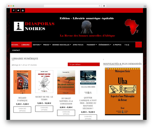WP Store free WordPress theme - diasporas-noires.com